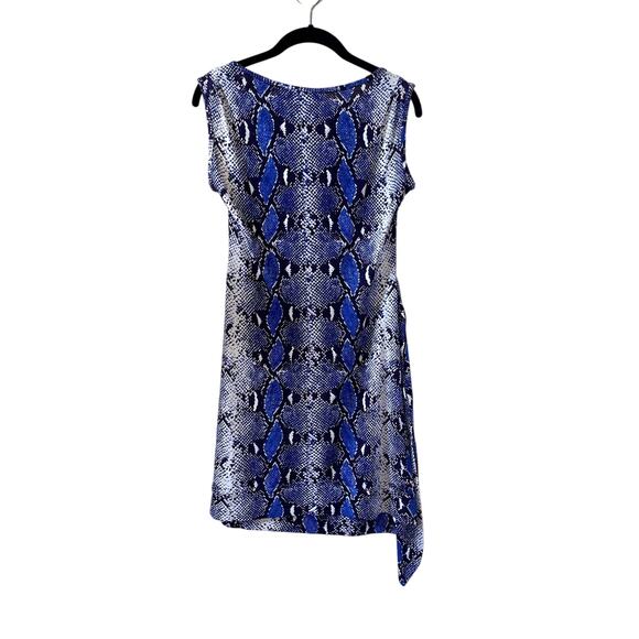 DVF Diane Von Furstenberg Sleeveless Python Print Silk Mini Dress Blue Size 6 - Picture 5 of 9